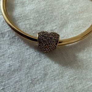 Pandora 14kt yellow gold with page white cubic zirconia retired Charm